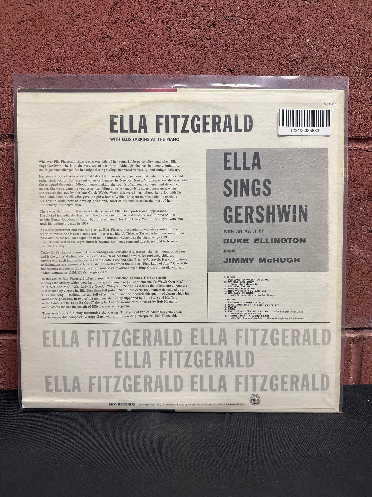 Used Vinyl:  Ella Fitzgerald ”Ella Sings Gershwin” LP