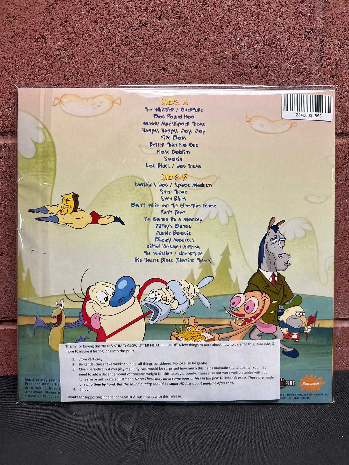 Used Vinyl:  Ren & Stimpy ”You Eediot!” LP (Glow in the Dark Kitty Litter Fill Vinyl)