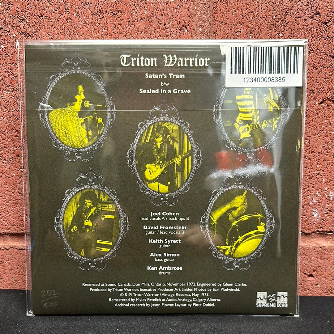 Used Vinyl:  Triton Warrior ”Satan's Train / Sealed In A Grave” 7"