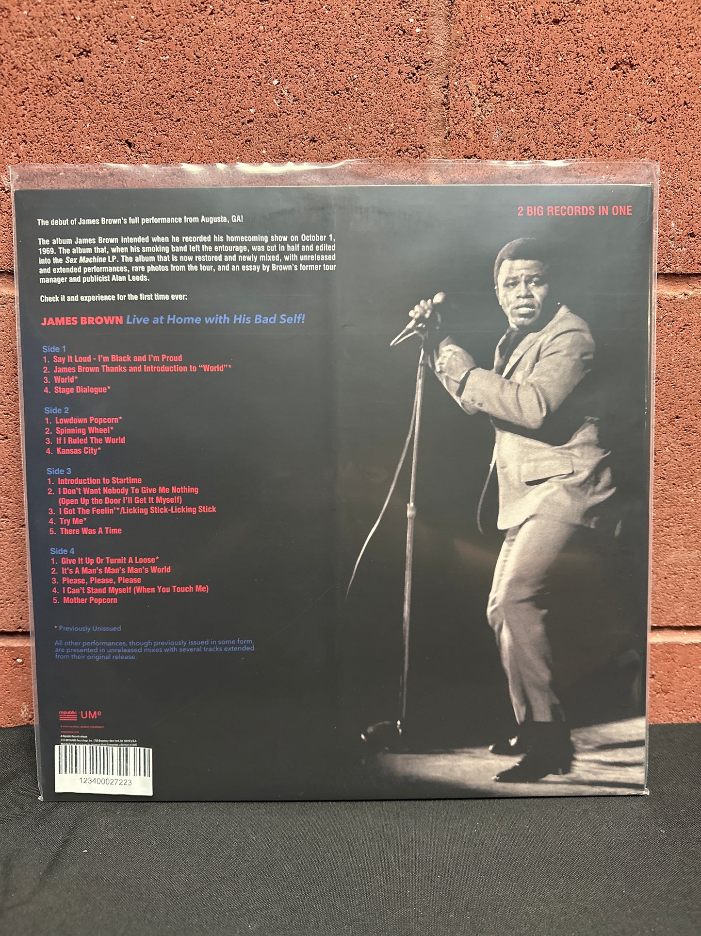 Used Vinyl:  James Brown ”Live At Home With His Bad Self” 2xLP