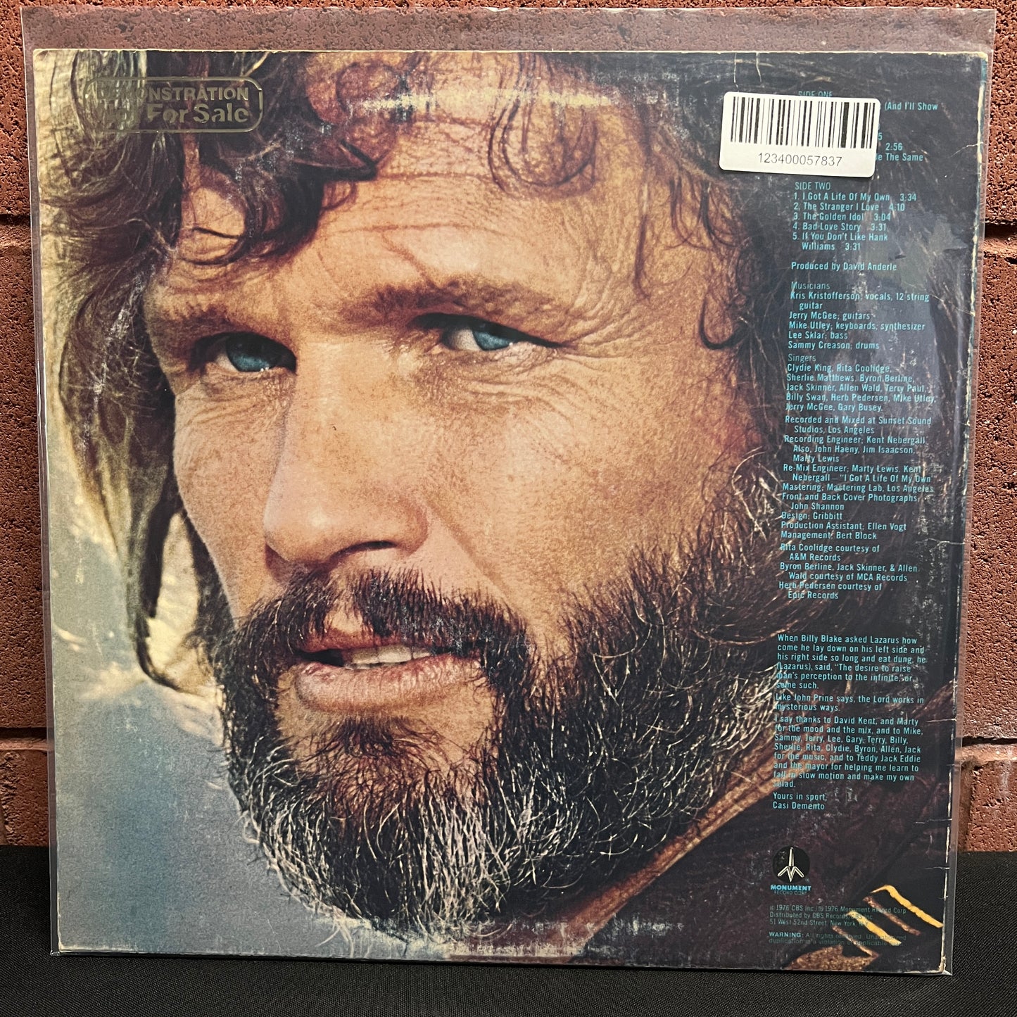Used Vinyl: Kris Kristofferson "Surreal Thing" LP (White label promo)