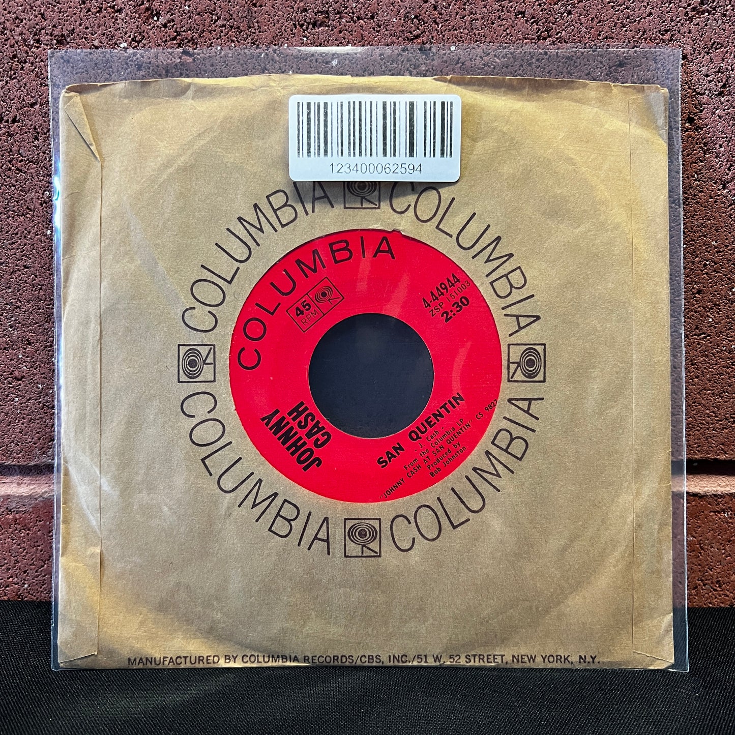 Used Vinyl: Johnny Cash "A Boy Named Sue" 7"