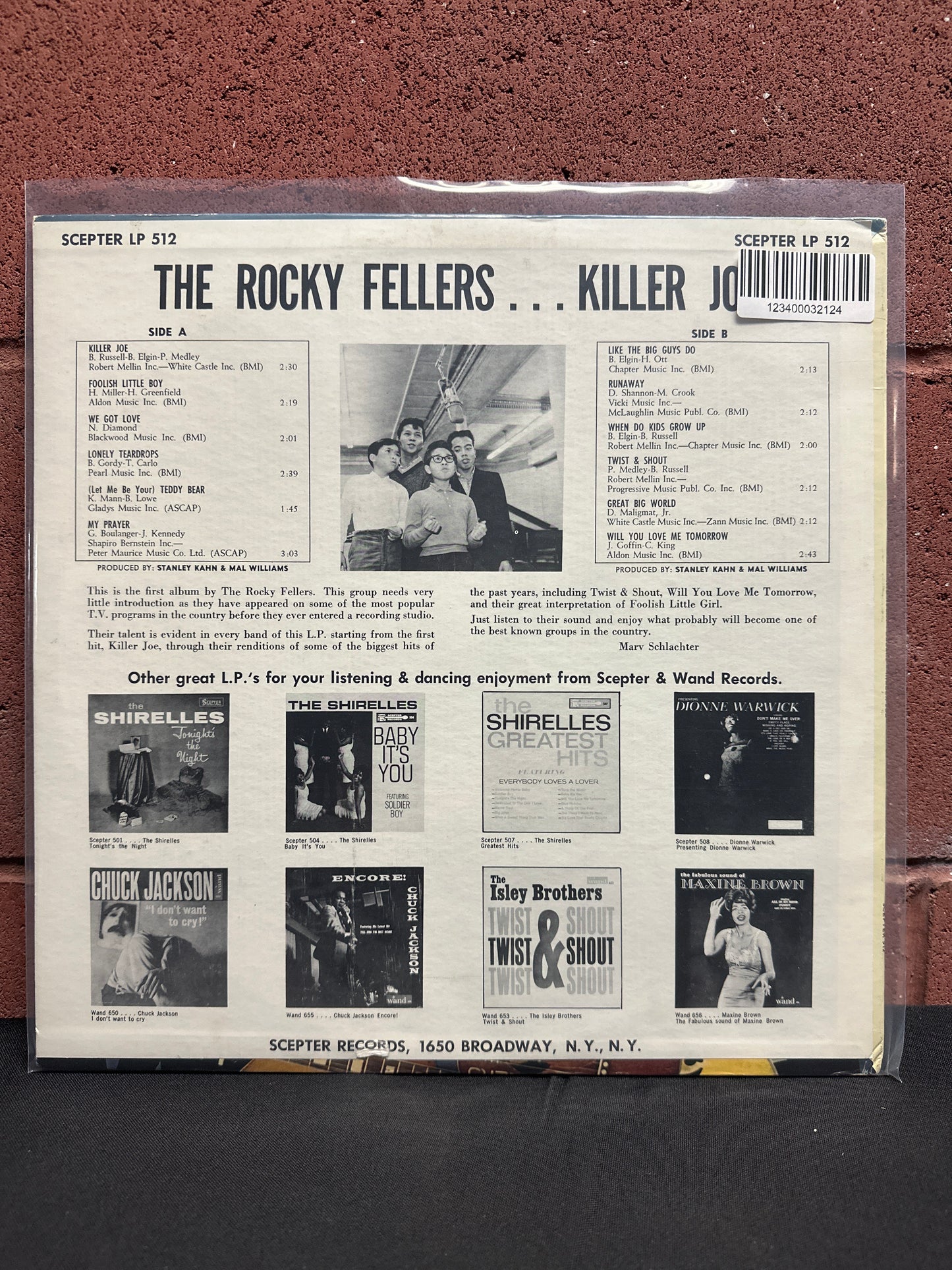 Used Vinyl:  The Rocky Fellers ”Killer Joe” LP