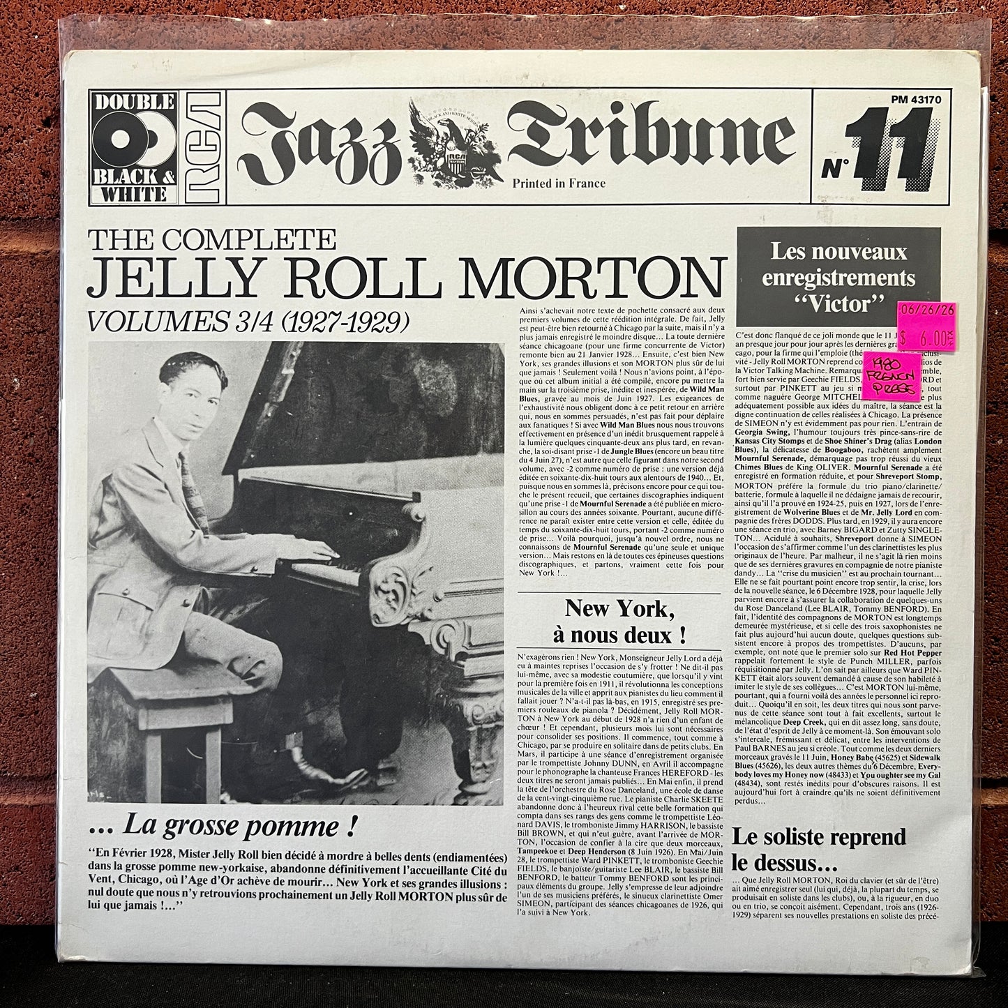 Used Vinyl: Jelly Roll Morton ‎"The Complete Jelly Roll Morton Volumes 3/4 (1927-1929)" 2xLP (1980 French Press)