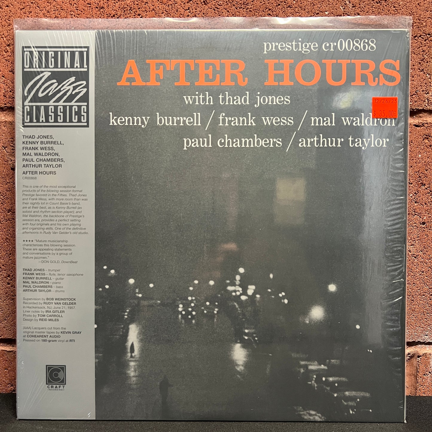 Used Vinyl: Thad Jones / Kenny Burrell / Frank Wess / Mal Waldron / Paul Chambers / Arthur Taylor "After Hours" LP