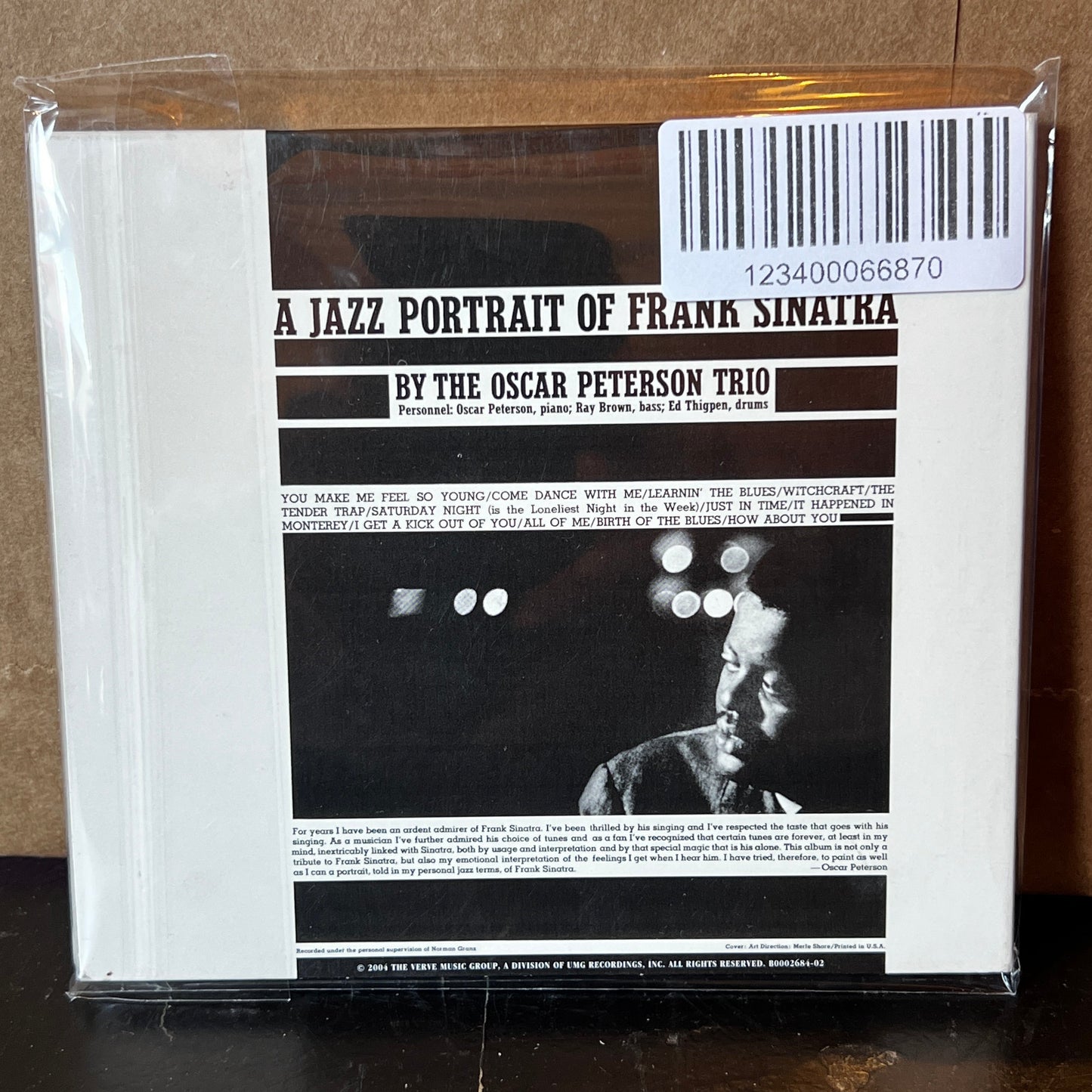 Used CD: The Oscar Peterson Trio "A Jazz Portrait Of Frank Sinatra" CD (2004 Press)