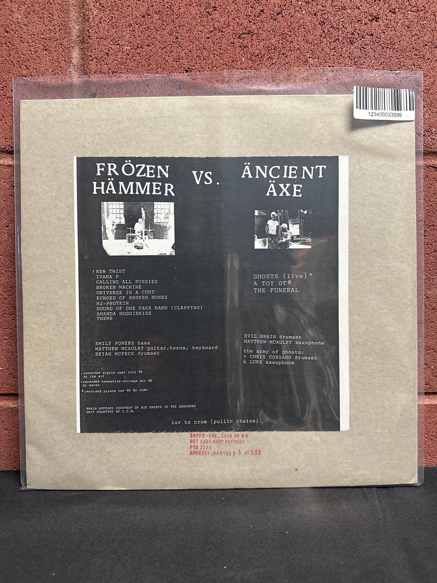 Used Vinyl:  Fake Hand / Aylers Angels ”Frozen Hammer Vs. Ancient Axe” LP