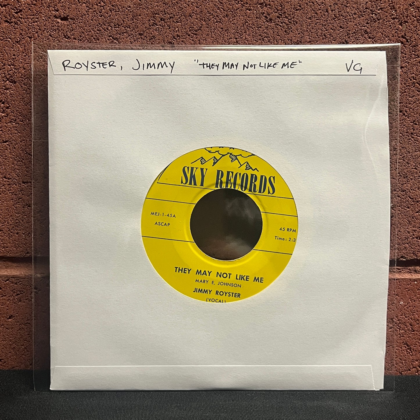 Used Vinyl: Jimmy Royster "They May Not Like Me / Rock" 7" (Red vinyl)