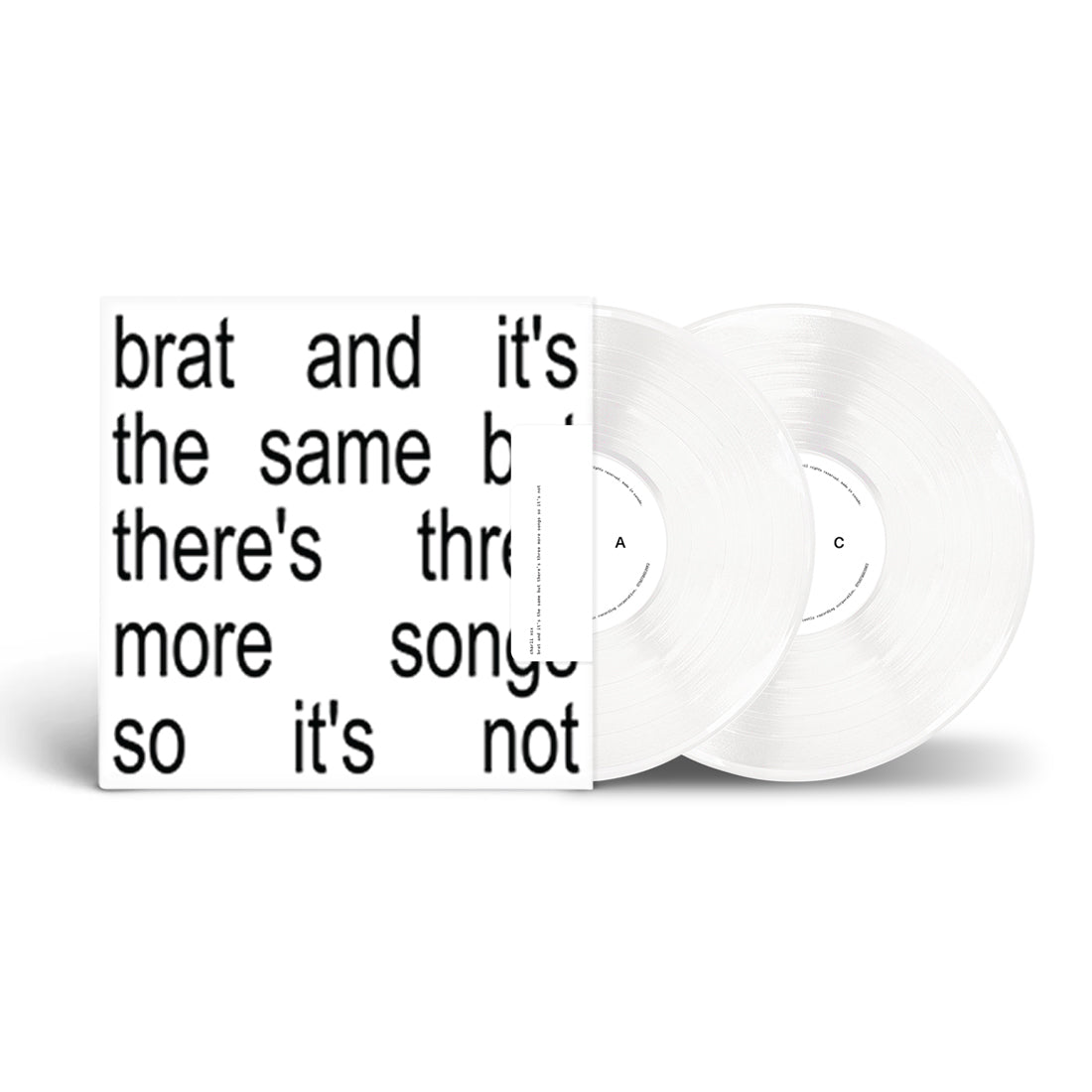 Charli XCX "Brat and it's the same but there's three more songs so it's not" Deluxe 2xLP (White Vinyl)