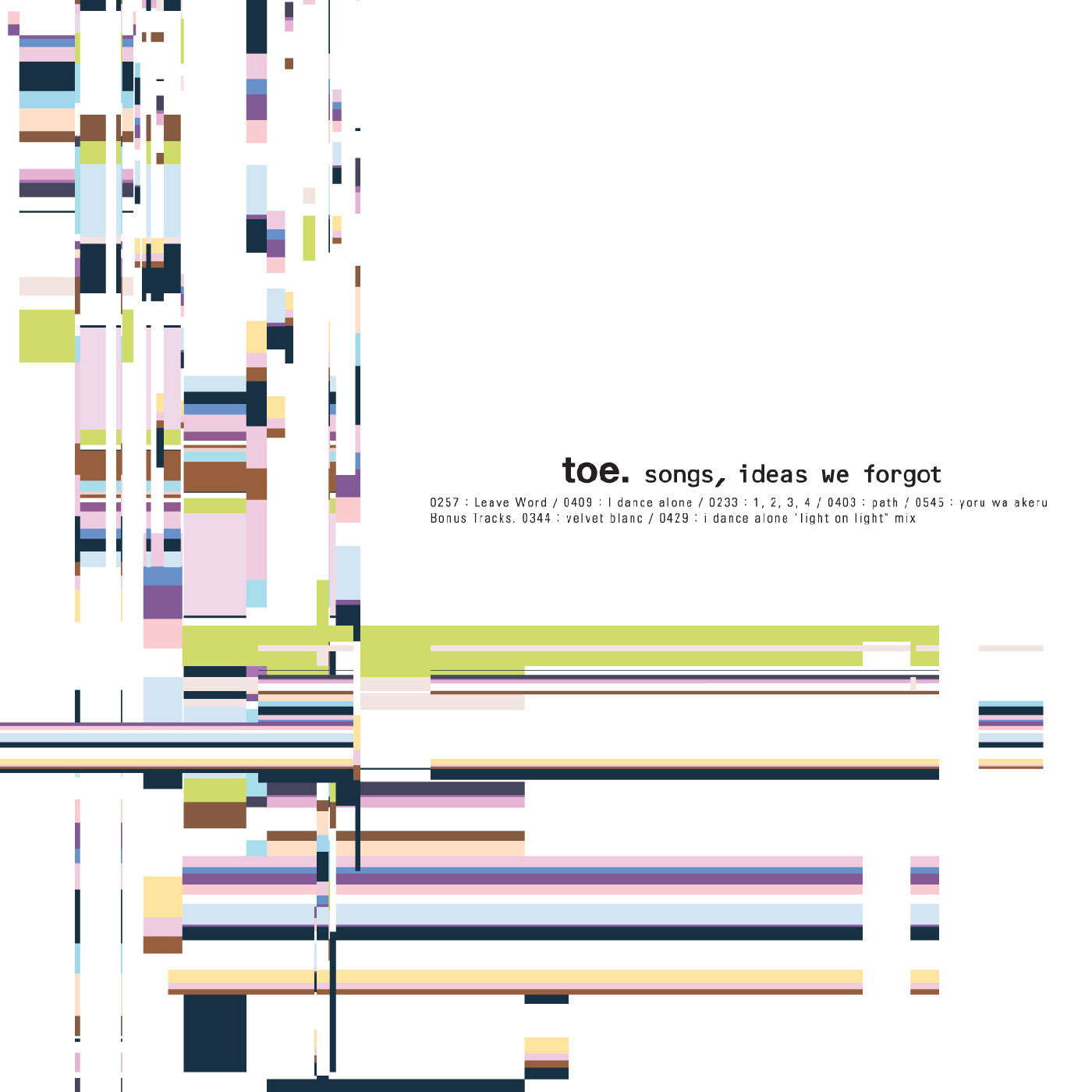 toe "songs, ideas we forgot" LP (ERASER SMUDGE VINYL)