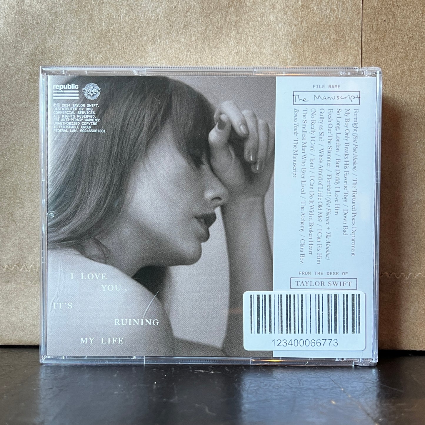 Used CD: Taylor Swift "The Tortured Poets Department (The Manuscript)" CD (2024 Press)