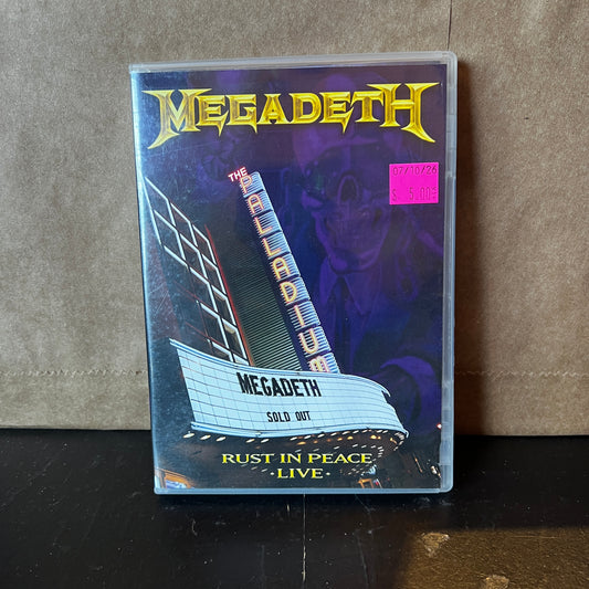 Used DVD: Megadeth "Rust In Peace Live" DVD (2010 Press)