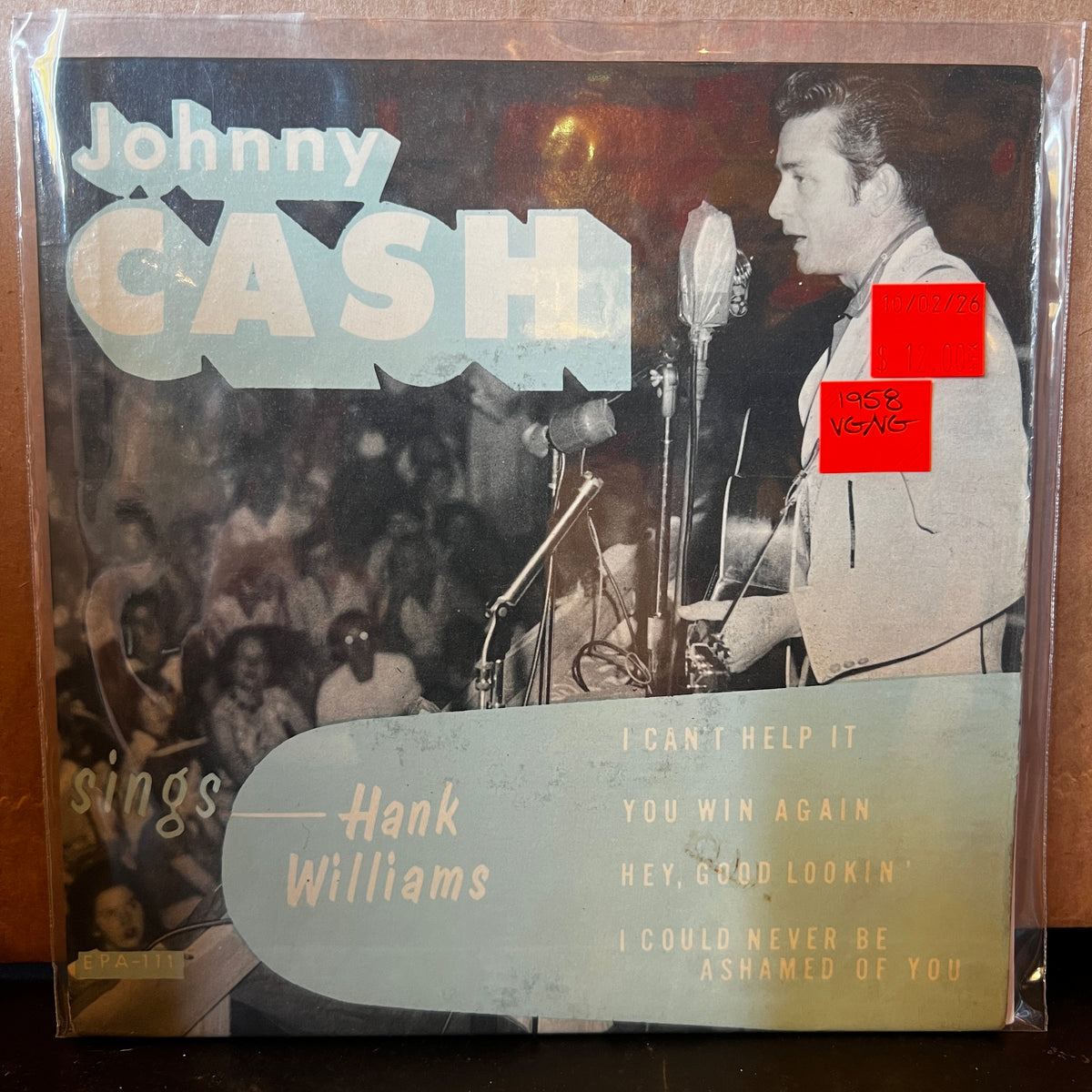 Used Vinyl: Johnny Cash ‎"Johnny Cash Sings Hank Williams" 7" (1958 Press)