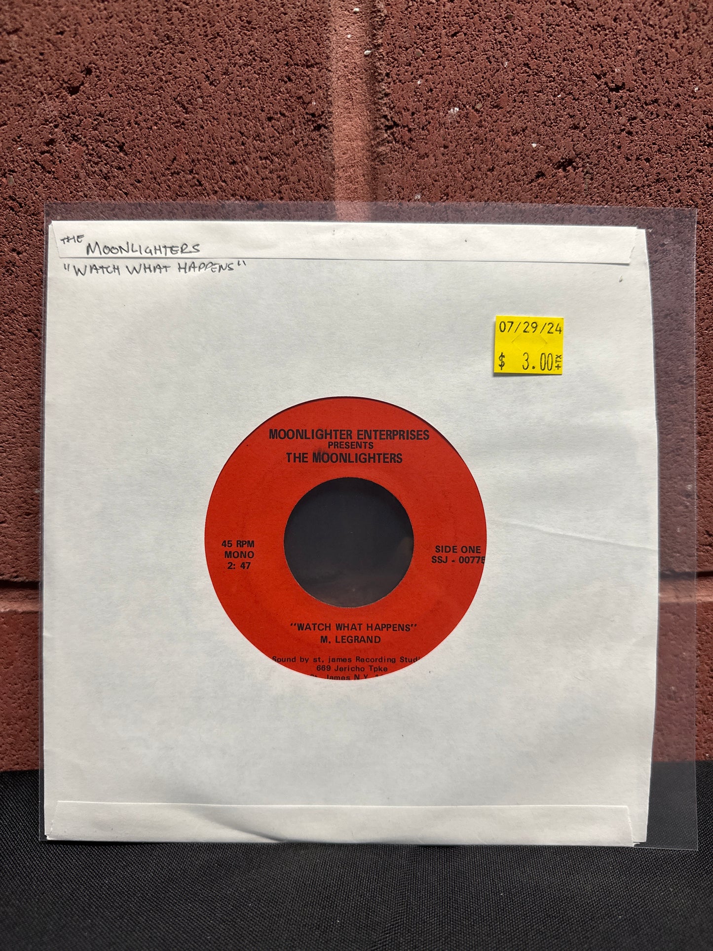 Used Vinyl:  The Moonlighters ”Watch What Happens / Watermelon Man” 7"