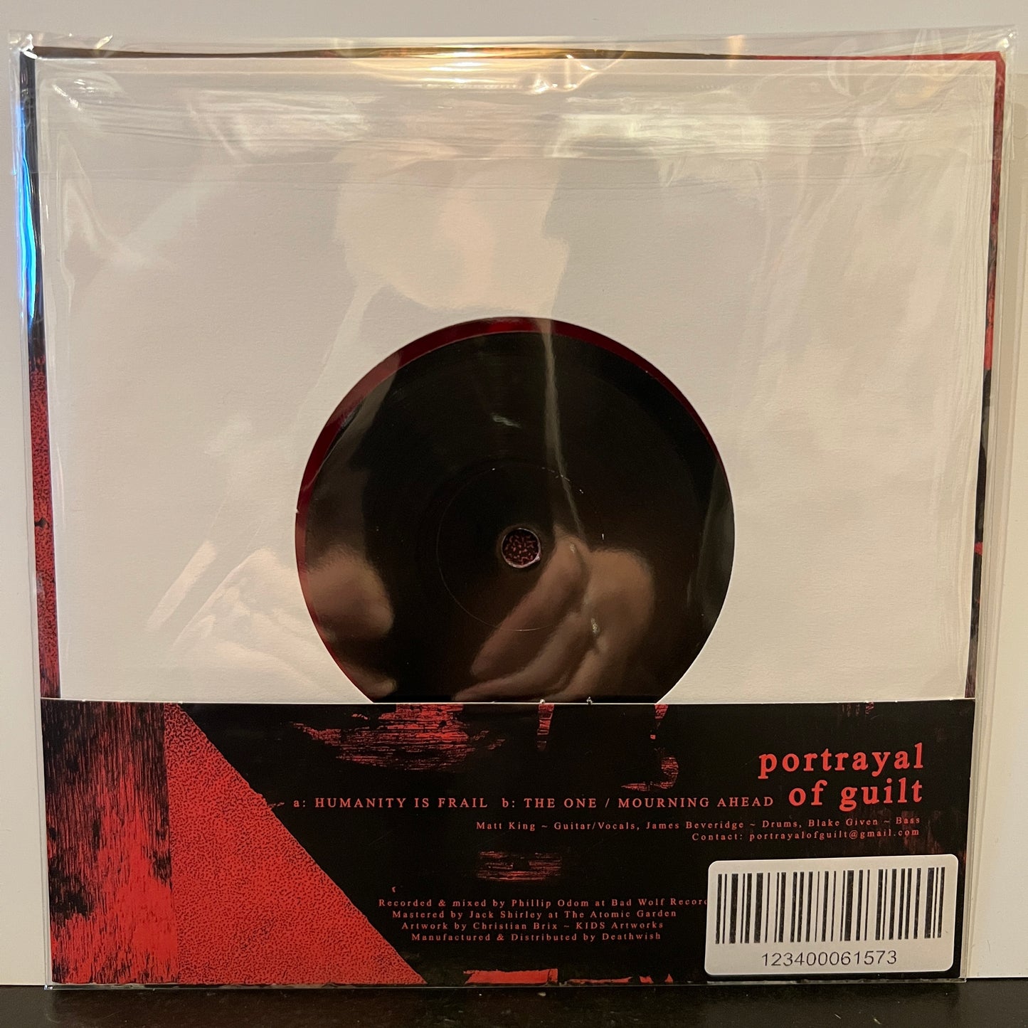 Used Vinyl: Portayal Of Guilt "S/T" 7" (2017 Press - Red Vinyl)