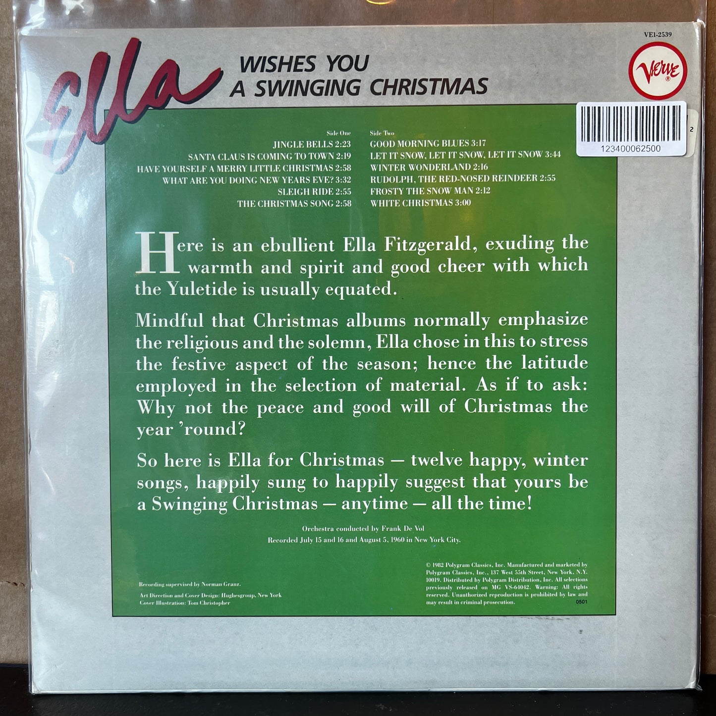 Used Vinyl: Ella Fitzgerald "Ella Wishes You A Swinging Christmas" LP (1980's Pressing)