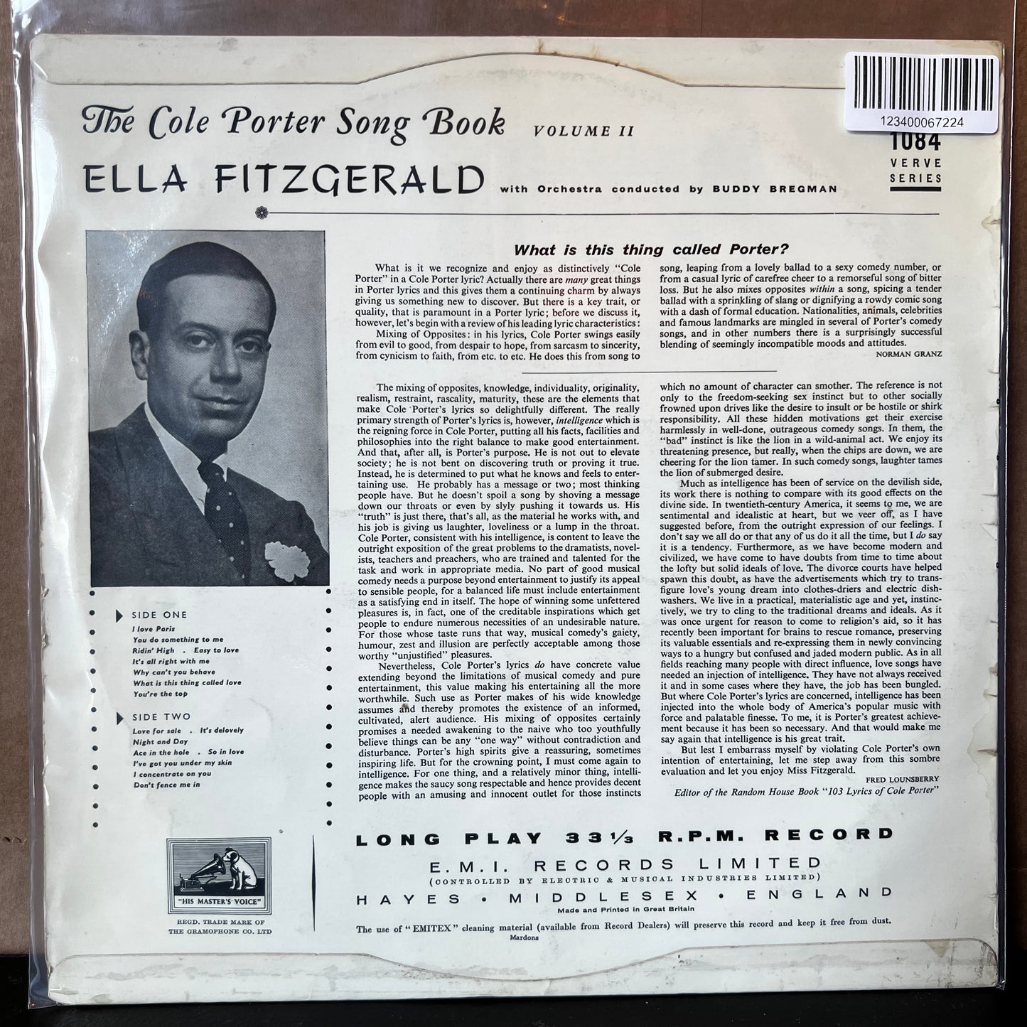 Used Vinyl: Ella Fitzgerald ‎"Sings The Cole Porter Songbook Volume II" LP (UK Press)