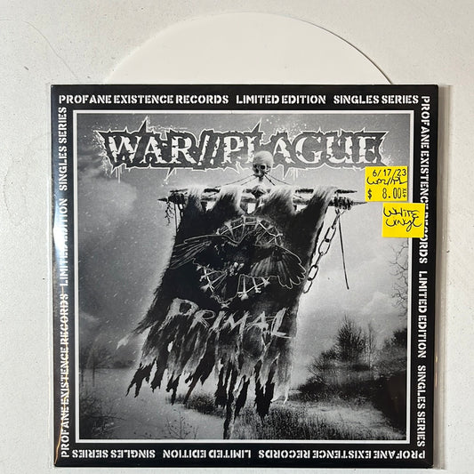 USED VINYL: War//Plague “Primal” 7" (White Vinyl)