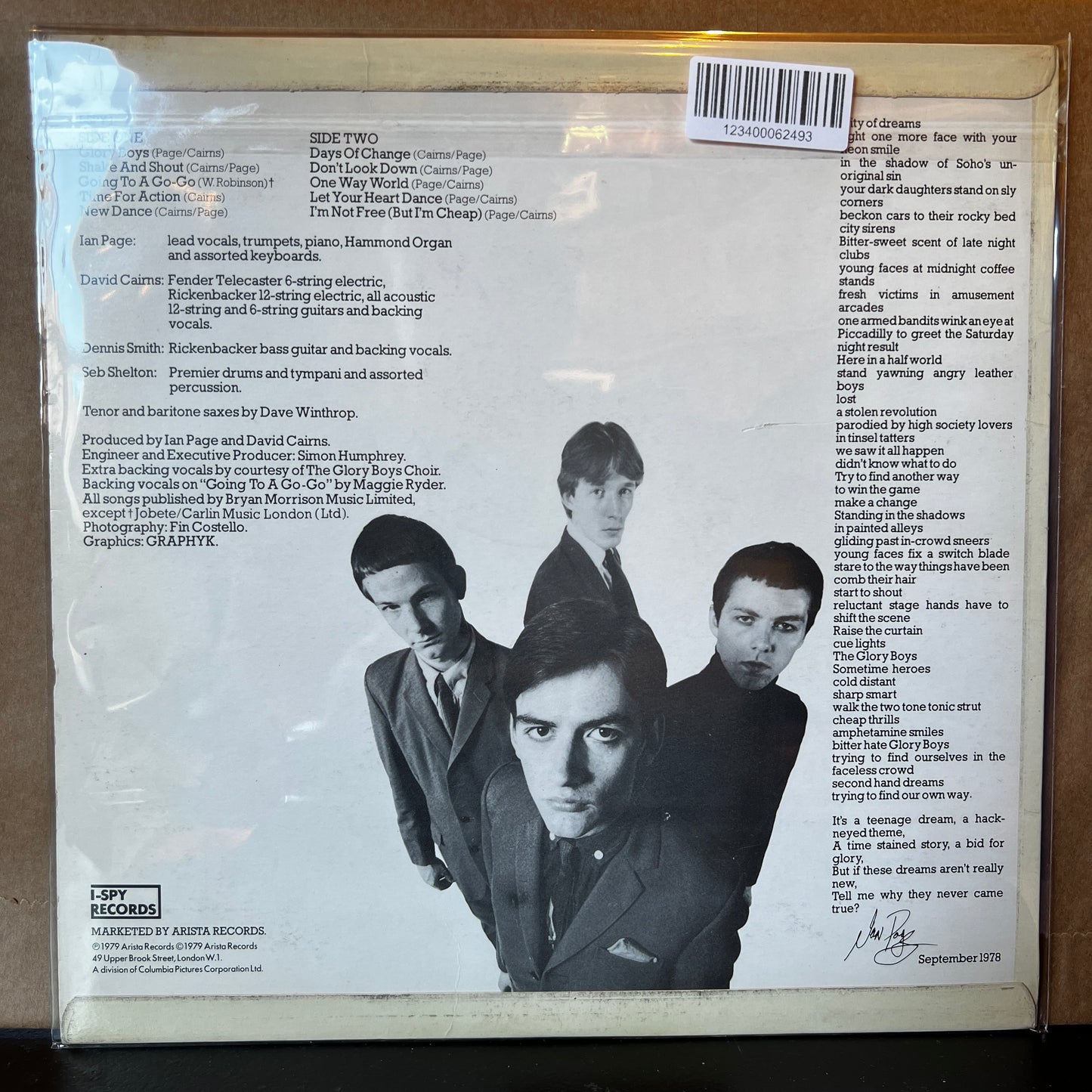 Used Vinyl: Secret Affair "Glory Boys" LP (1979 UK pressing)