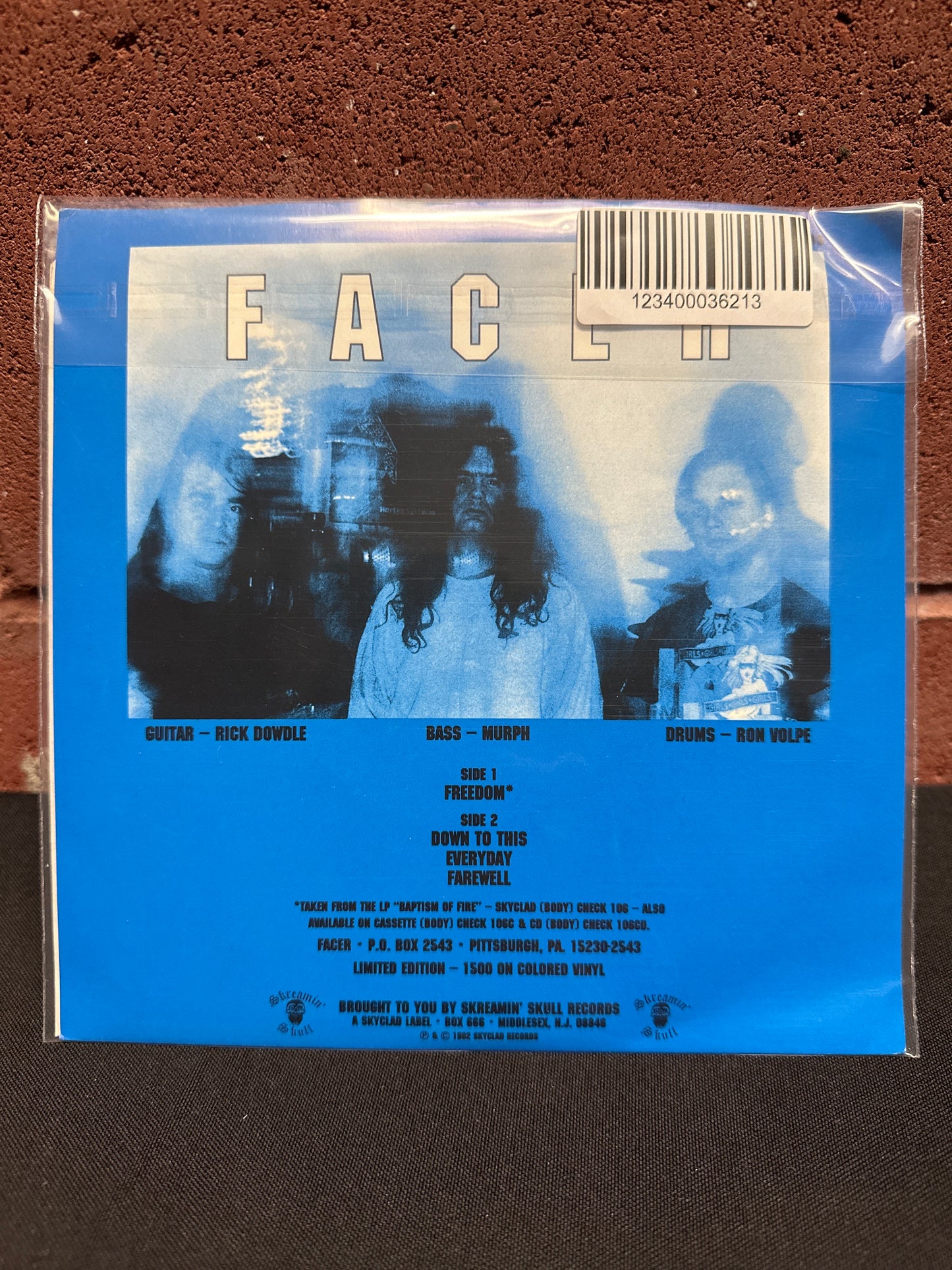 Used Vinyl:  Facer ”Formerly Half Life” 7"