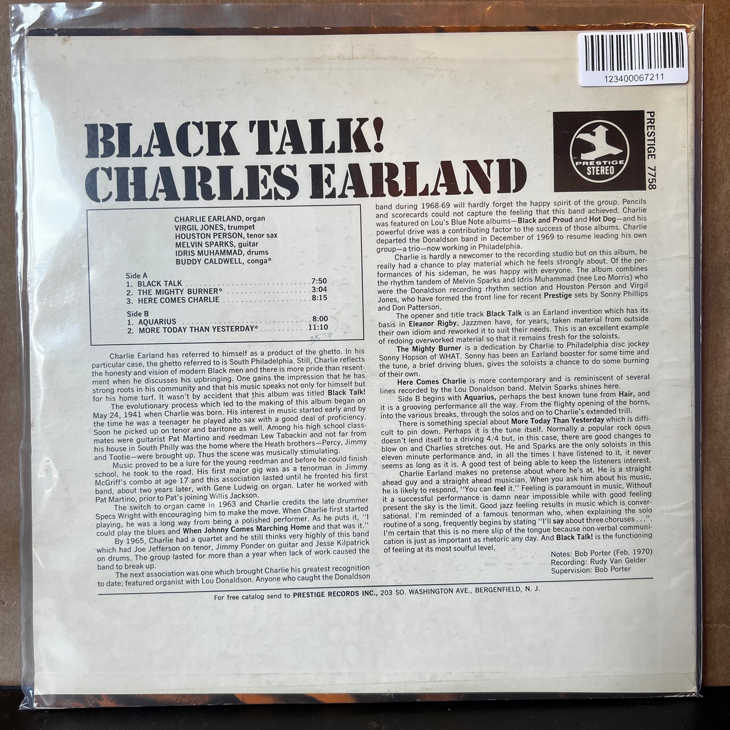 Used Vinyl: Charles Earland ‎'Black Talk!" LP (1970 Press)