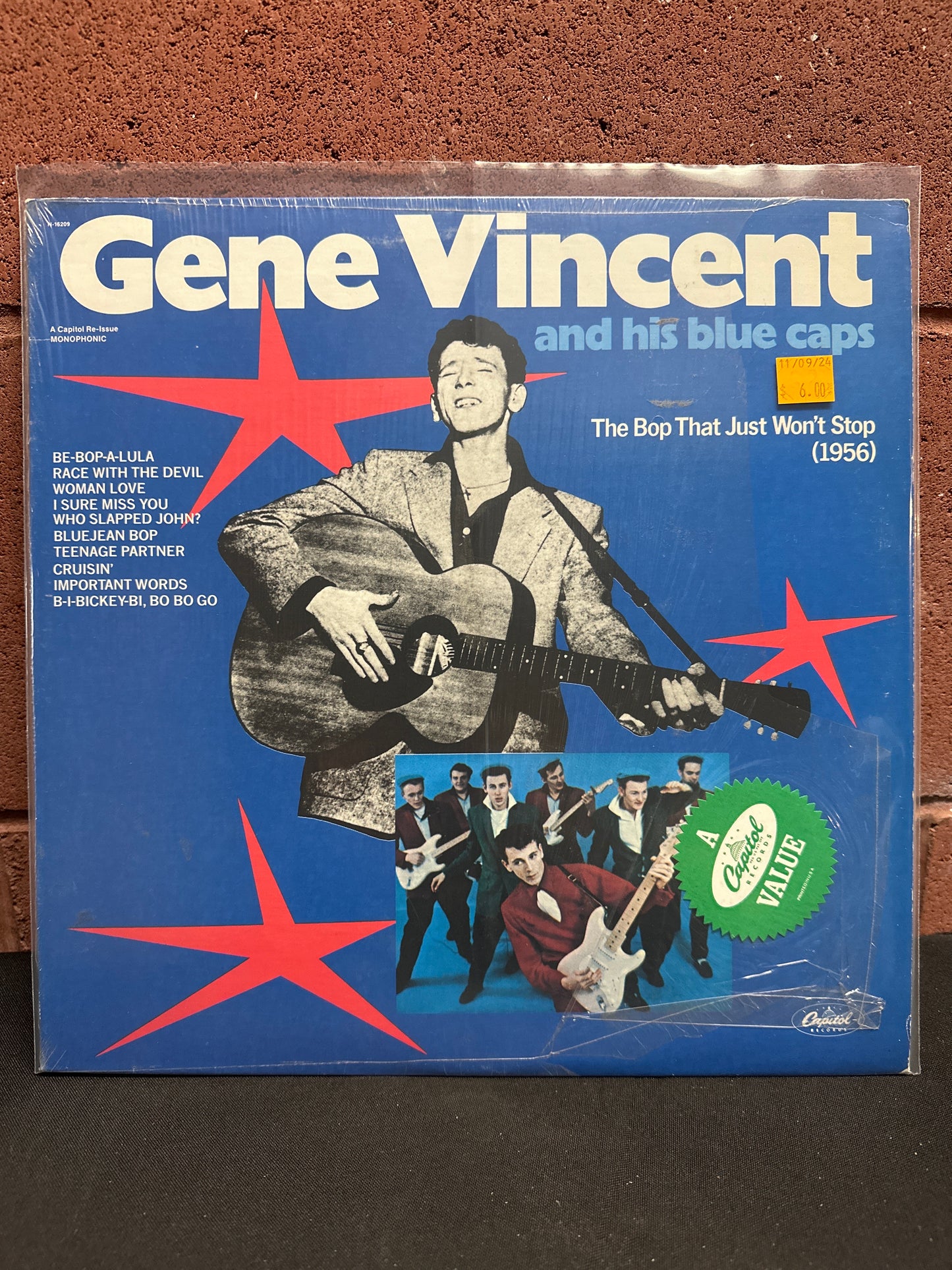 Used Vinyl:  Gene Vincent & His Blue Caps ”The Bop That Just Won't Stop (1956)” LP