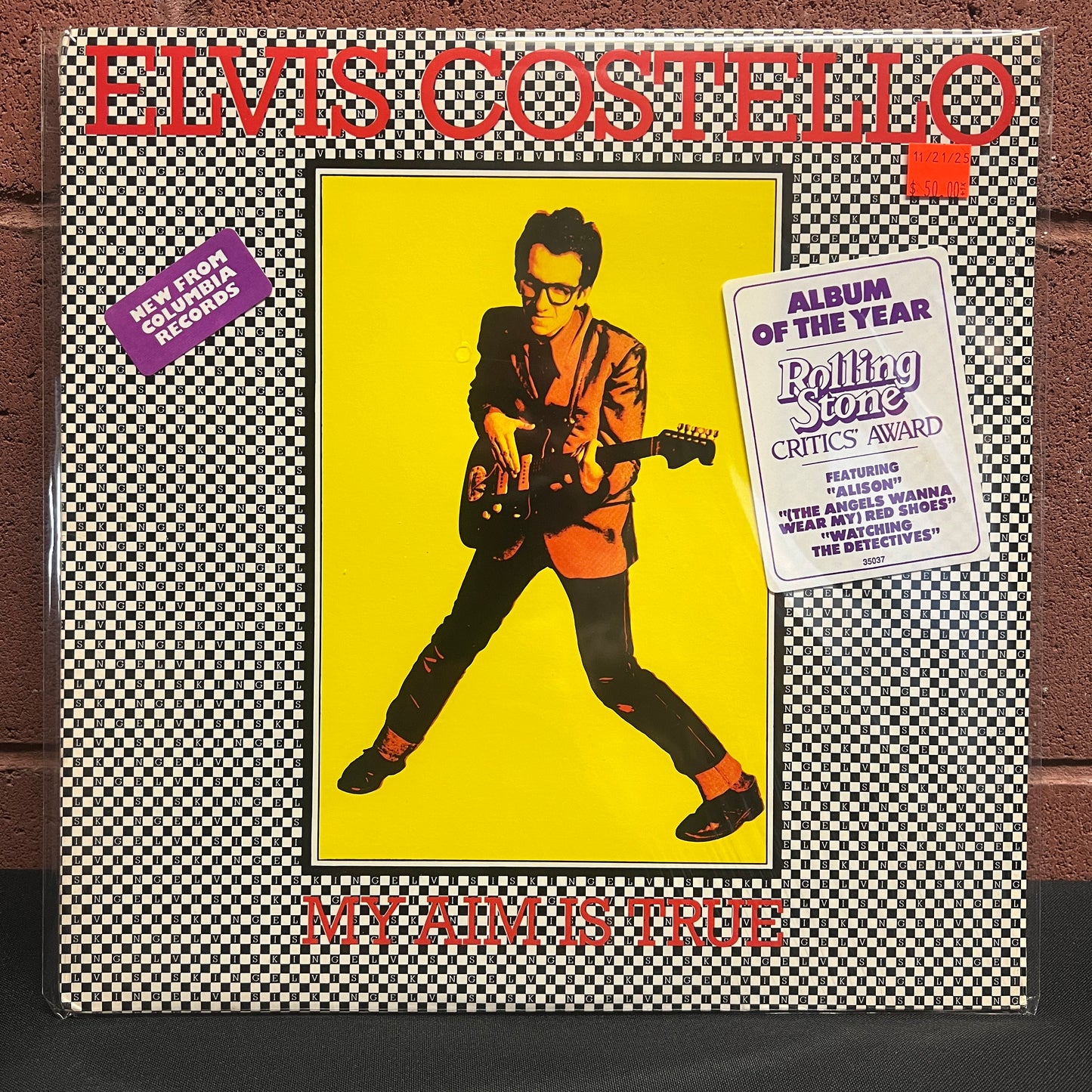 Used Vinyl: Elvis Costello "My Aim Is True" LP (US Press in Shrink w/ Hype Stickers)