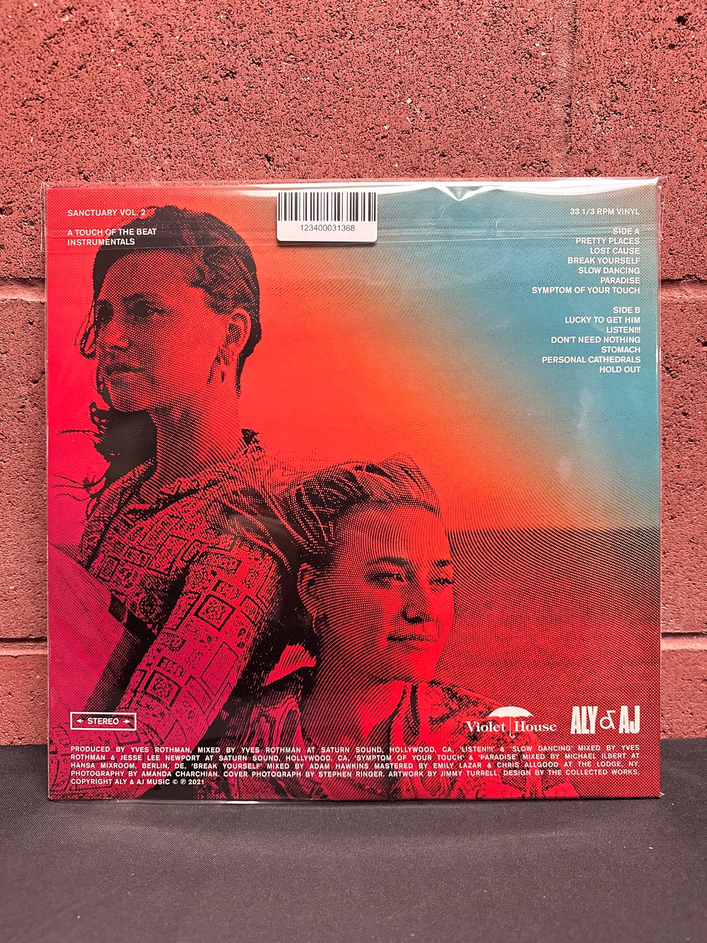 Used Vinyl:  Aly & AJ ”Sanctuary Vol. 2 - A Touch Of The Beat (Instrumentals)” LP (Milky clear vinyl, autographed)