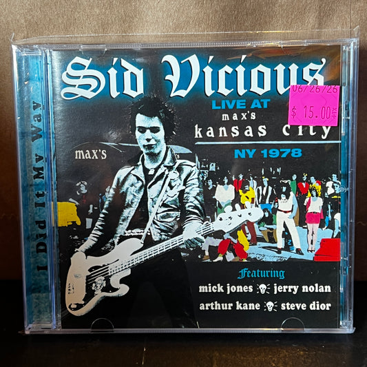 Used CD: Sid Vicious "Live At Max's Kansas City, NY 1978" CD (2001 EU Press)