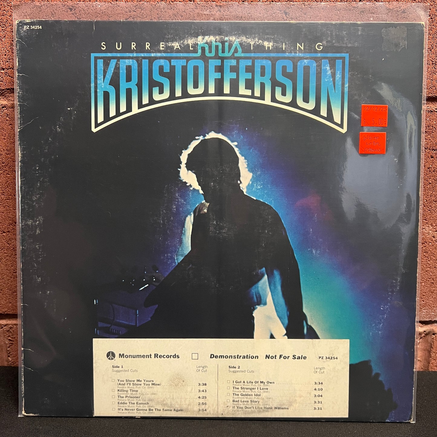 Used Vinyl: Kris Kristofferson "Surreal Thing" LP (White label promo)
