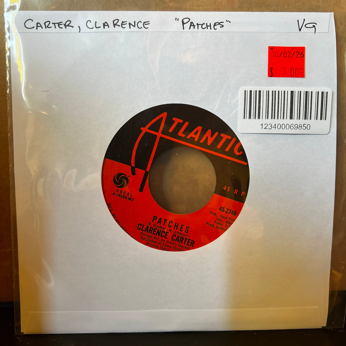 Used Vinyl: Clarence Carter "Patches" 7"