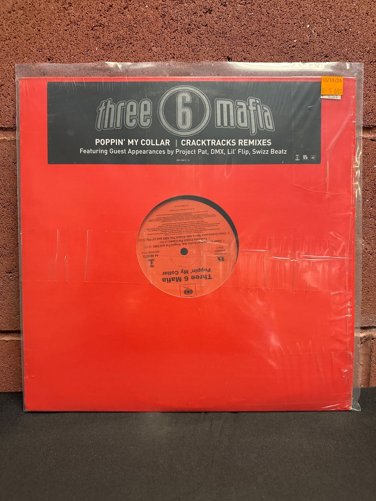 Used Vinyl:  Three 6 Mafia ”Poppin' My Collar (Cracktracks Remix)” 12"