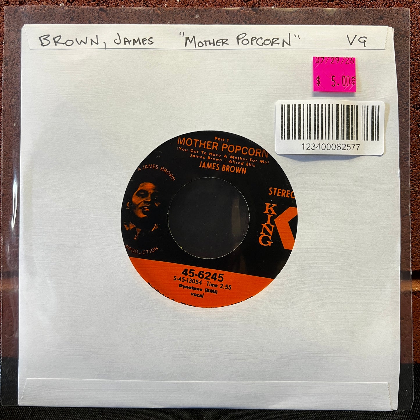 Used Vinyl: James Brown "Mother Popcorn (Parts 1 and 2)" 7"