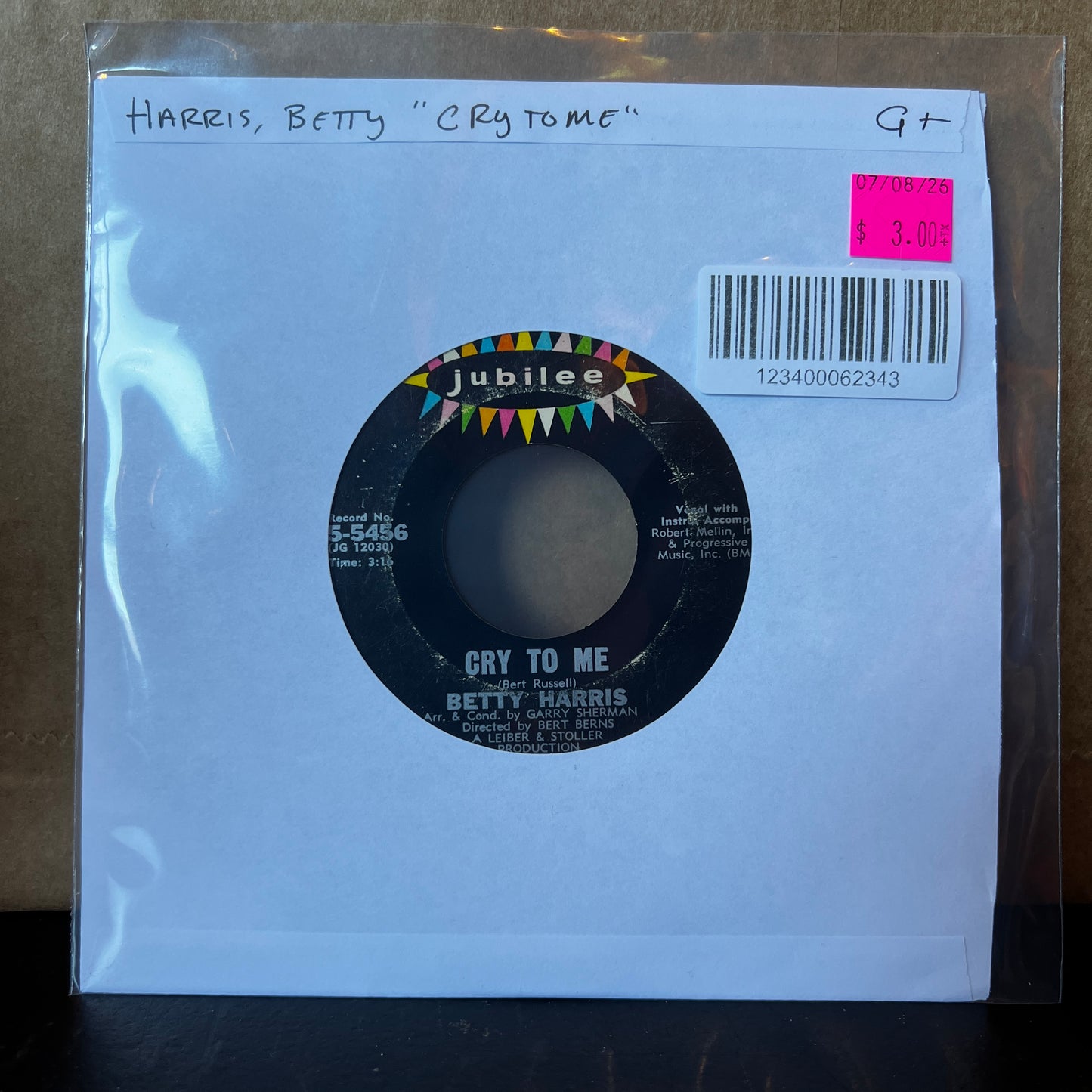 Used Vinyl: Betty Harris "Cry To Me" 7"