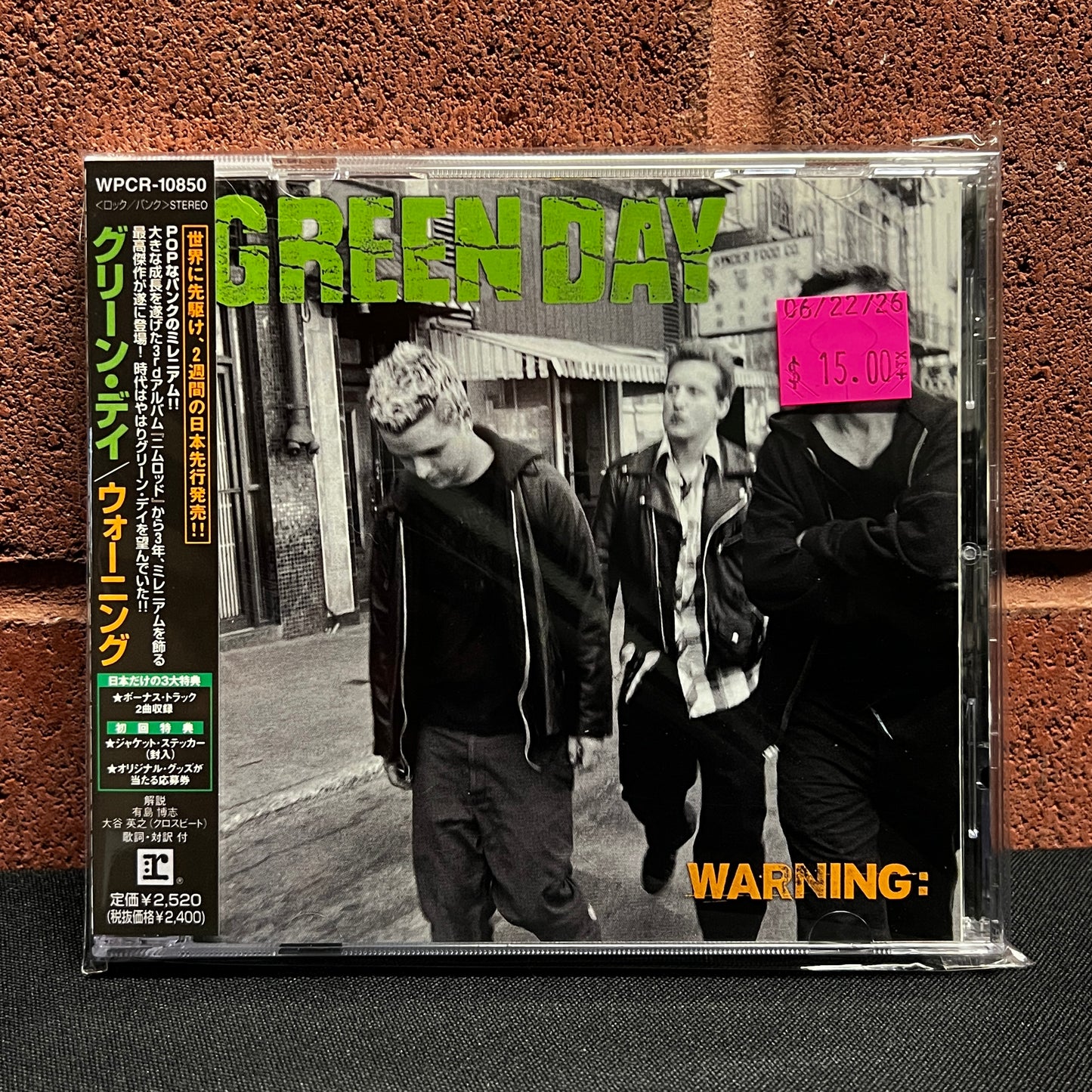 Used CD: Green Day "Warning" CD (2000 Japanese Press w/ Bonus Tracks)