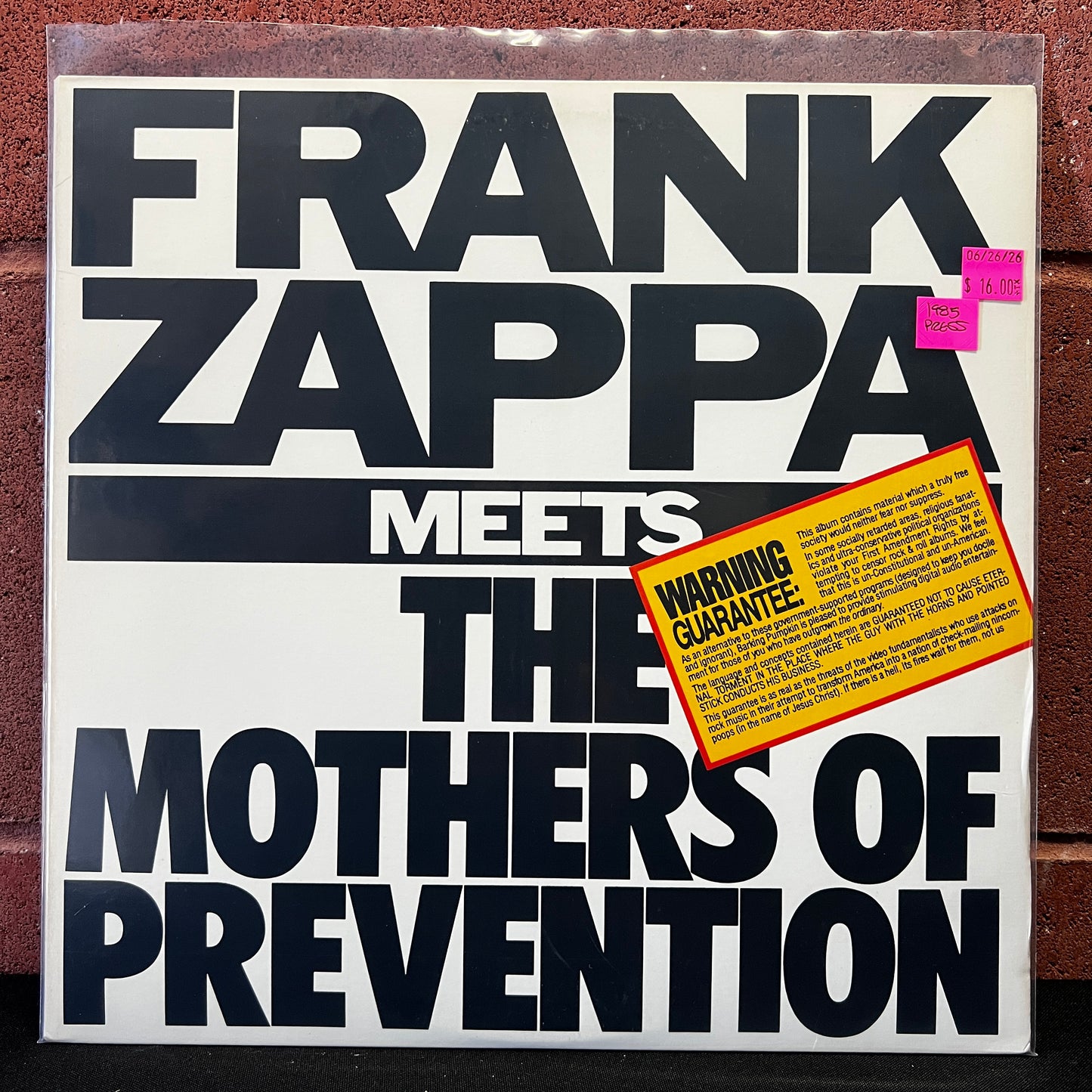 Used Vinyl: Frank Zappa "Meets The Mothers Of Prevention" LP (1985 Press)