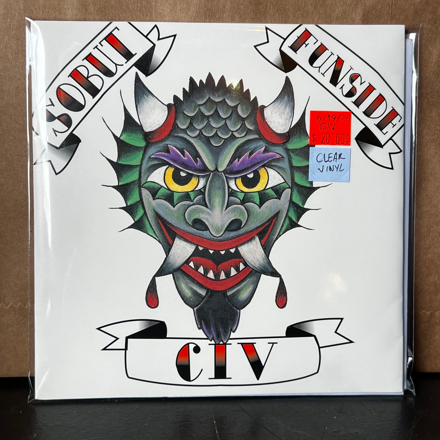 Used Vinyl: CIV / Sobut / Funside "2000 Foreign Devils Japan Tour" 7" (Clear Vinyl Japanese Issue)