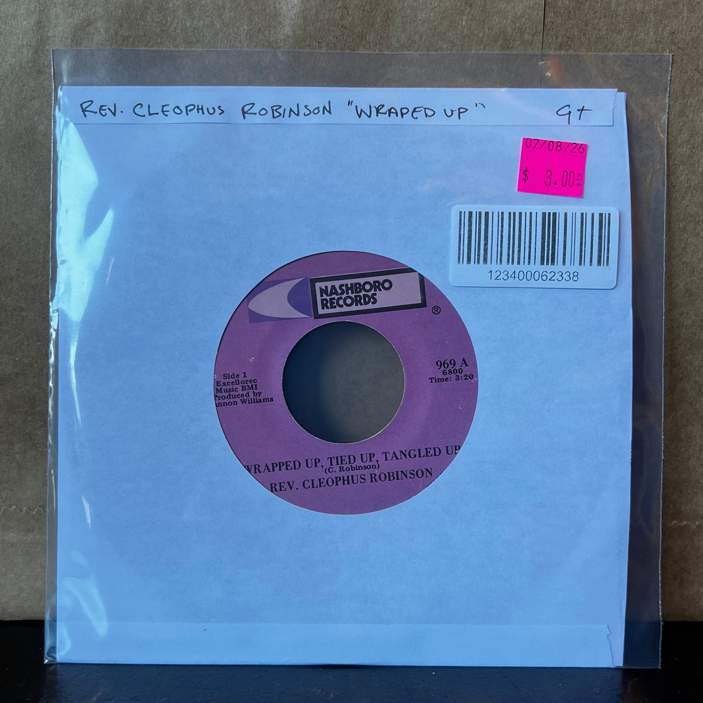 Used Vinyl: Rev. Cleophus Robinson "Wraped Up, Tied Up, Tangled Up" 7"