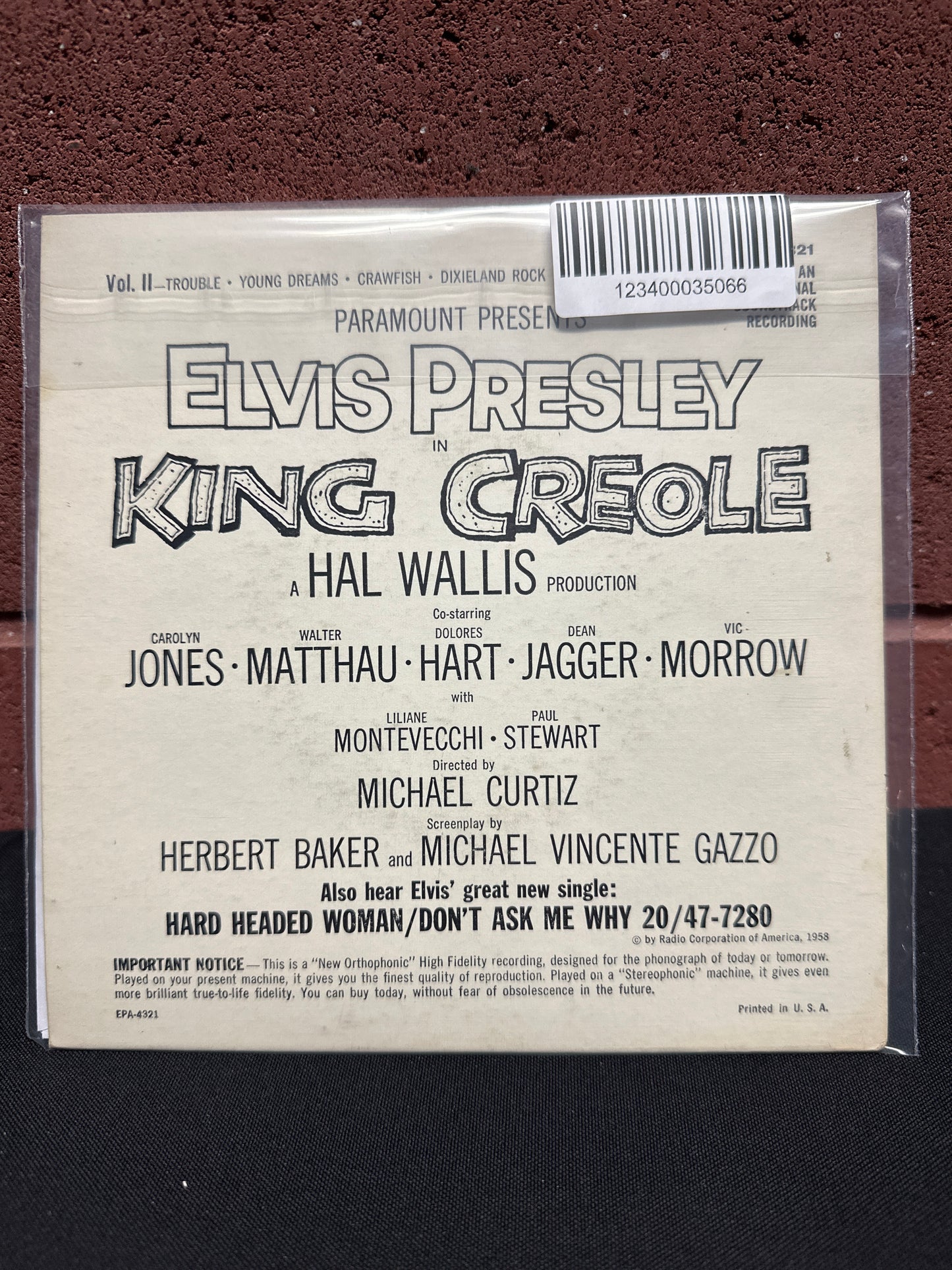 Used Vinyl:  Elvis Presley ”King Creole Vol.2” 7"