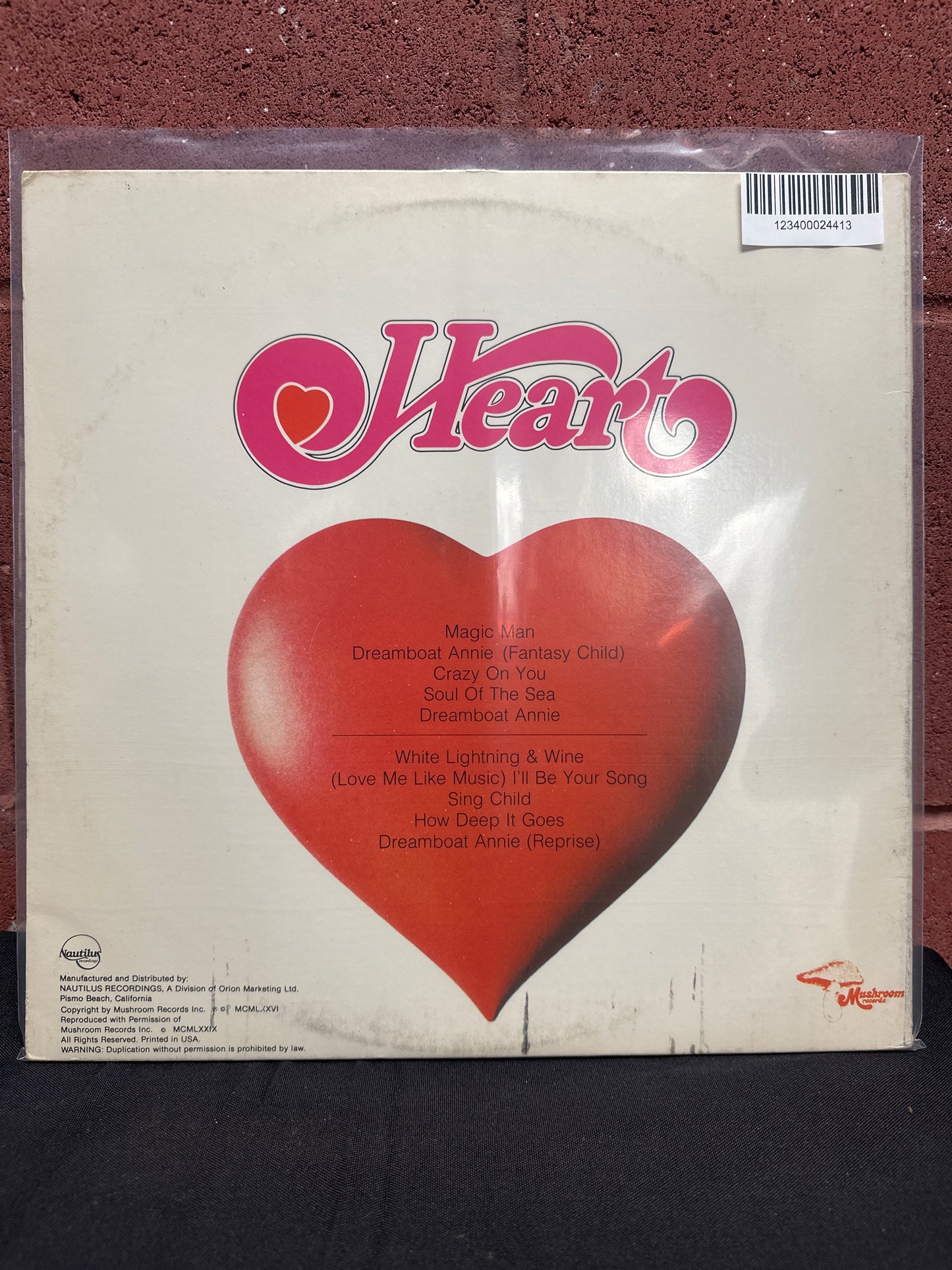 Used Vinyl:  Heart ”Dreamboat Annie” LP