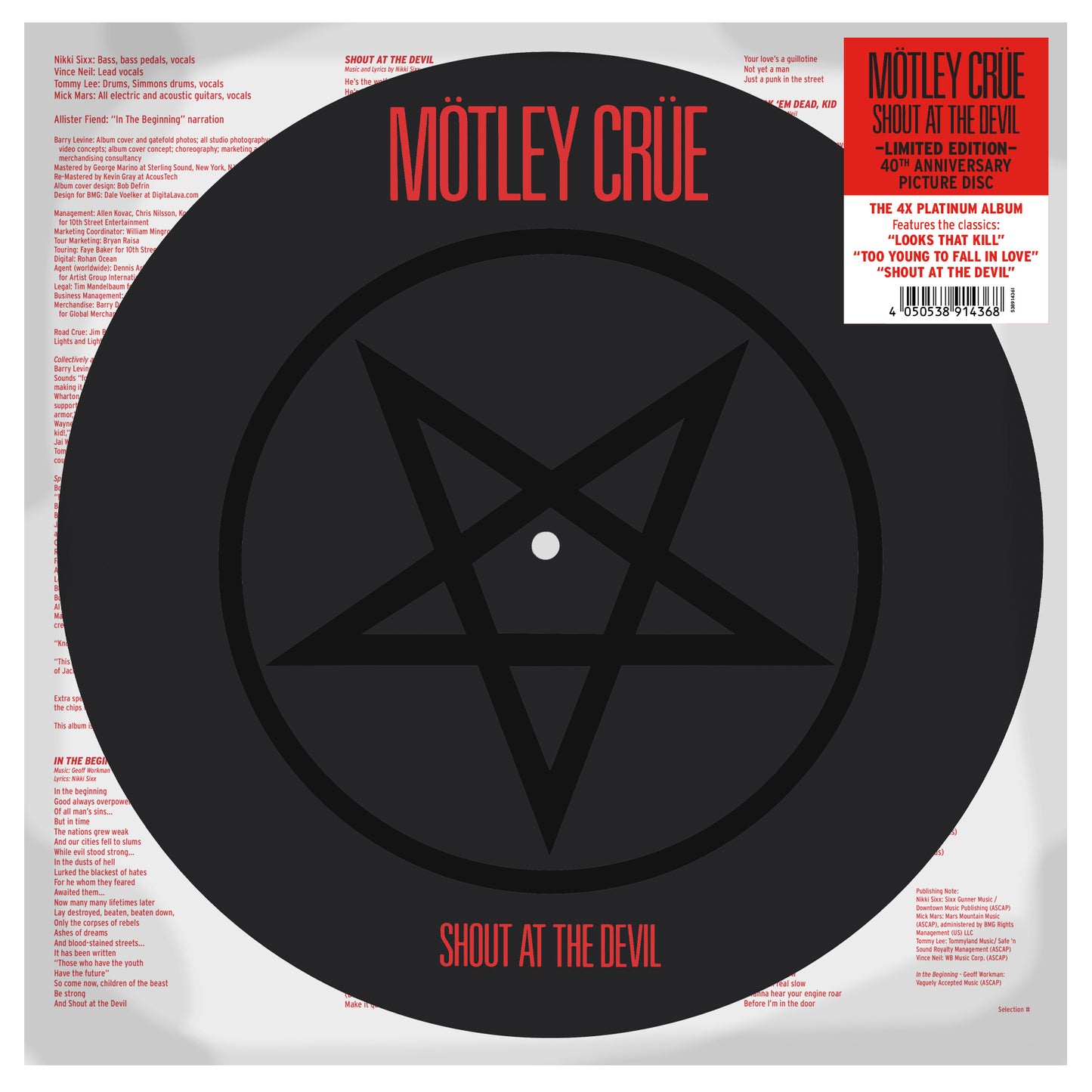 Motley Crue "Shout At The Devil" LP (Limited Edition Picture Disc)