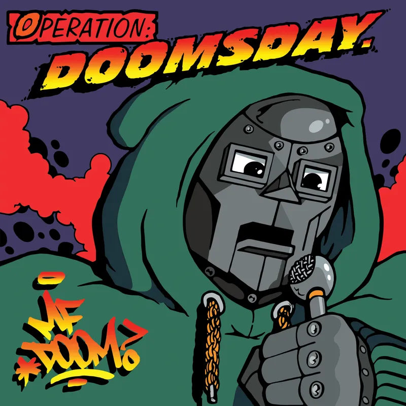 DAMAGED: Black Friday 2024:  MF DOOM  "Operation: Doomsday 25th Anniversary"  2xLP (Original Cover, Metallic Silver Vinyl, Green + Purple Accents)