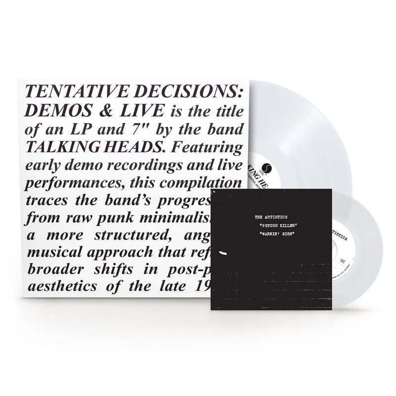 Talking Heads "Tentative Decisions: 1974-1976" LP w/7" (Clear Vinyl) (Black Friday 2025)