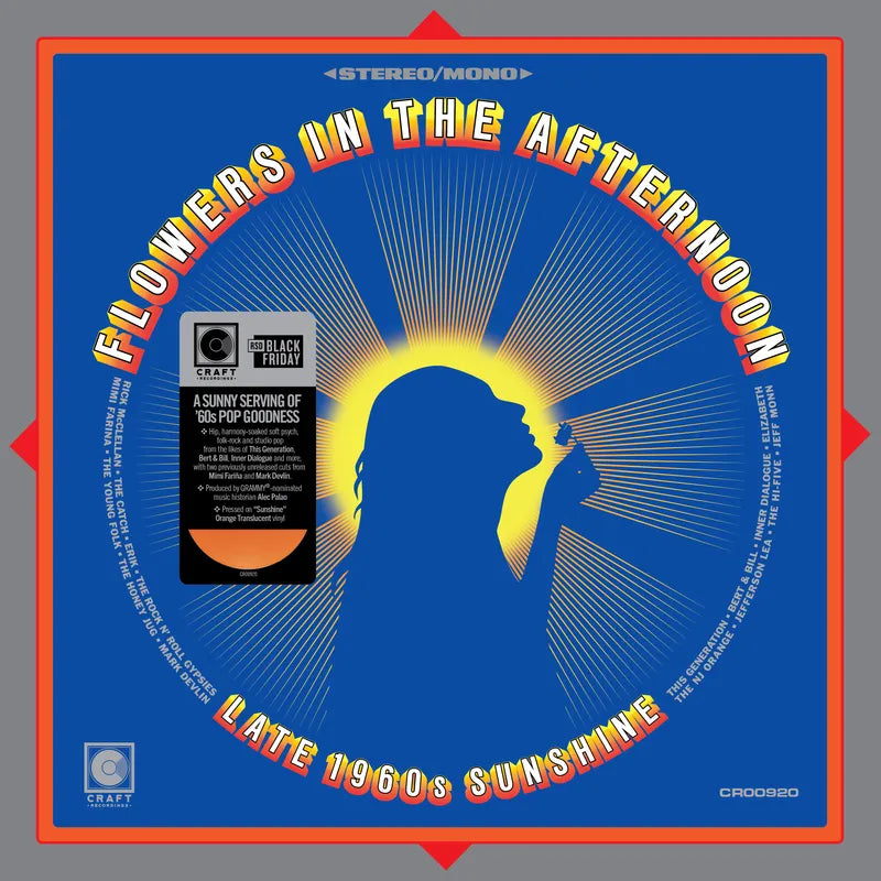 Various Artists "Flowers In the Afternoon: Late 1960's Sunshine" LP (Translucent Orange Color Vinyl) (Black Friday 2025)