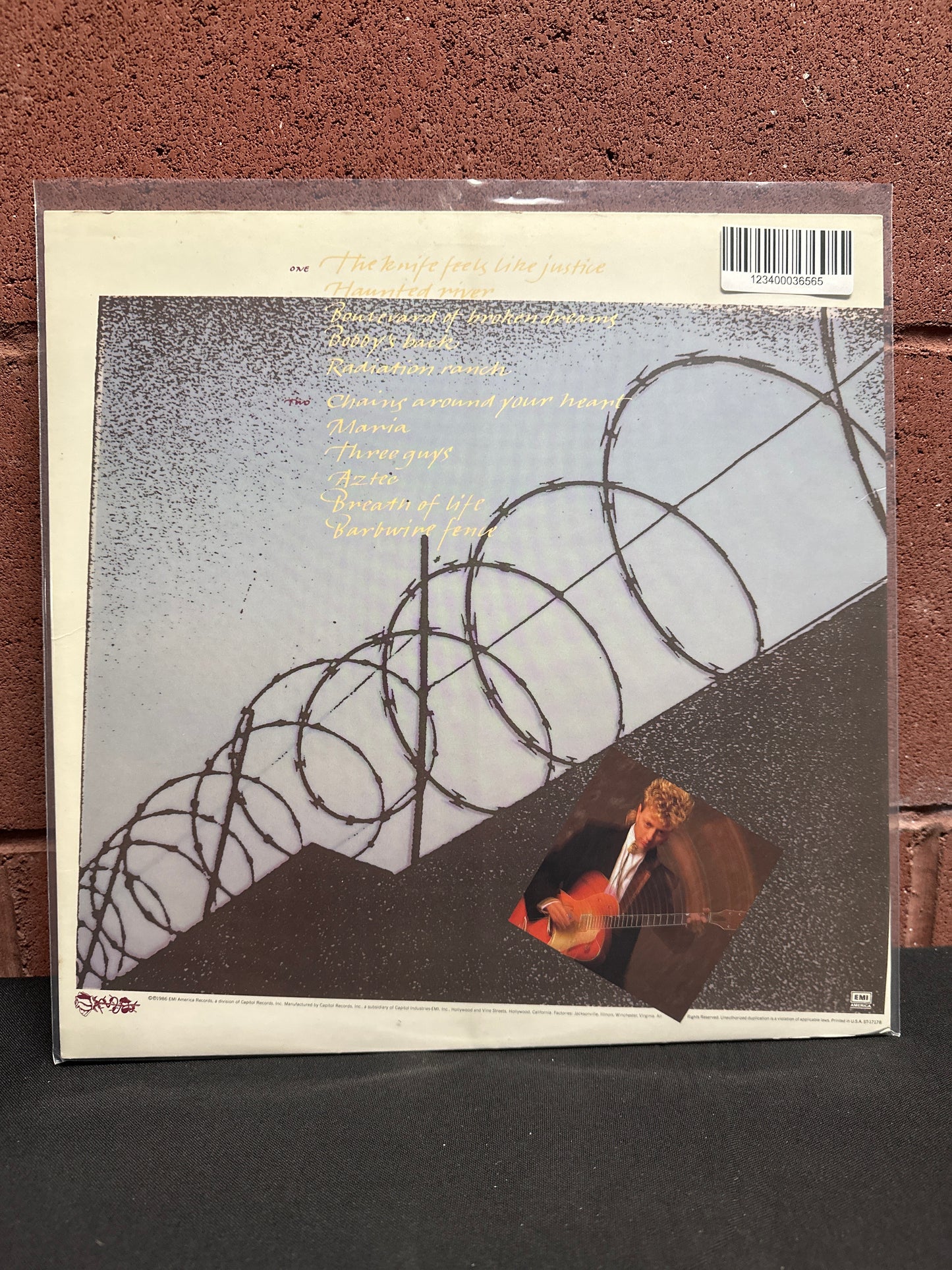 Used Vinyl:  Brian Setzer ”The Knife Feels Like Justice” LP