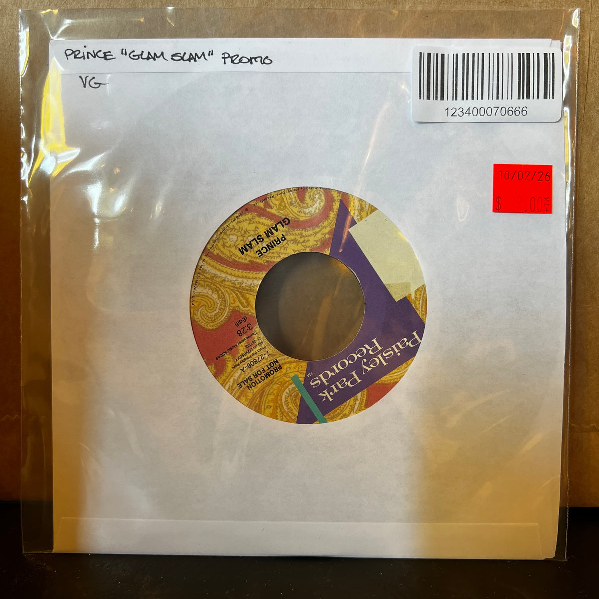 Used Vinyl: Prince "Glam Slam" 7" (1988 Promo)