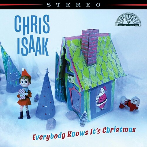 Chris Isaak "Everybody Knows It's Christmas" LP (Spring Green/Bone White Swirl Vinyl)