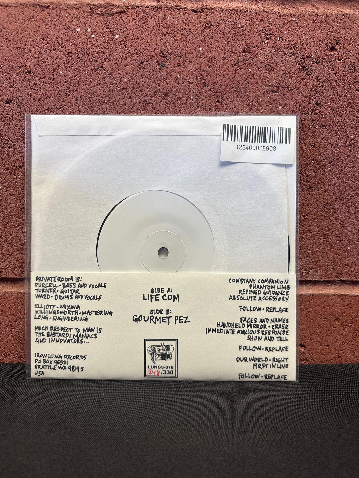 Used Vinyl:  Private Room ”Life Com” 7"