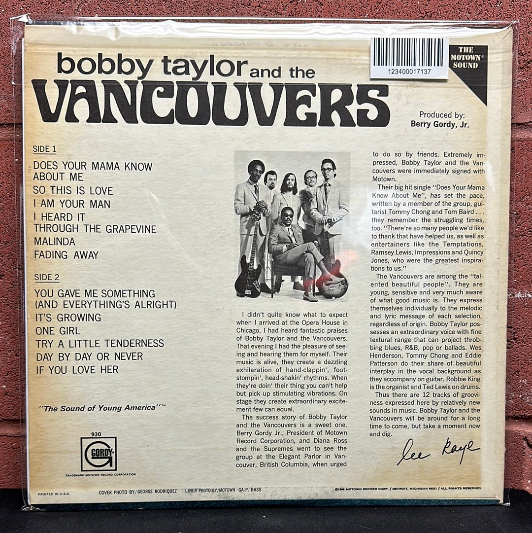 Used Vinyl:  Bobby Taylor & The Vancouvers ”Bobby Taylor And The Vancouvers” LP