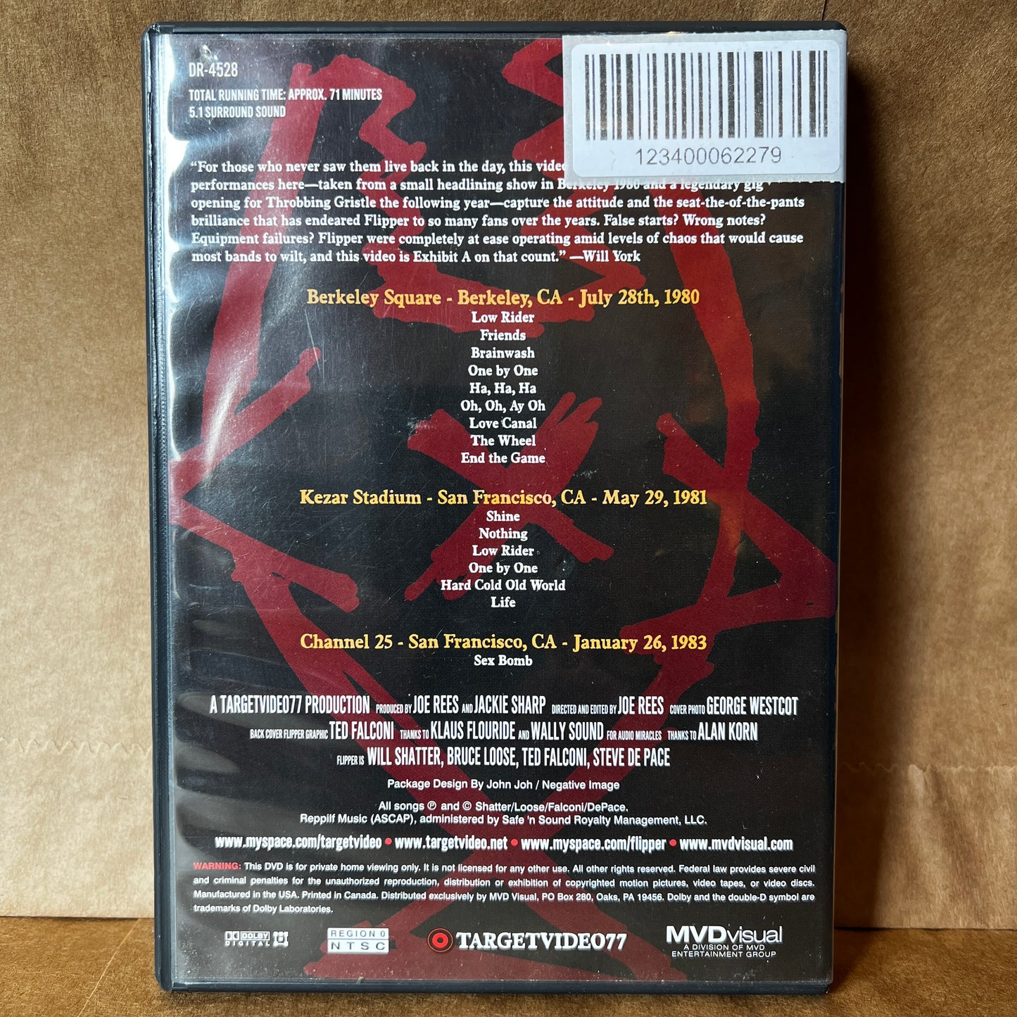 Used DVD: Flipper "Live (TargetVideo77 - 1980-81)" DVD